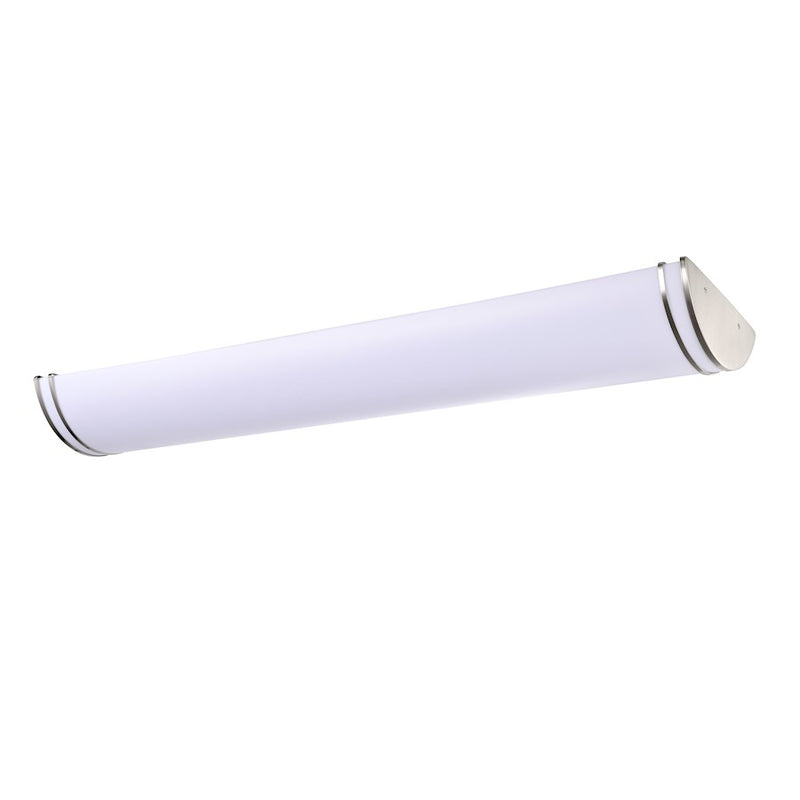 Nuvo Lighting Glamour 50in LED Linear Flush Mount | Contemporary Brushed Nickel and Acrylic | Bathroom, Hallway & Office | 50 x 12 x 4.5 | Model 62-1640