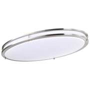 Nuvo Glamour 32in Oval LED Flush Mount | Transitional Brushed Nickel and Acrylic Shade | Hallway & Bathroom Ceiling Light | 32.5 x 18 x 4 | Model 62-1641