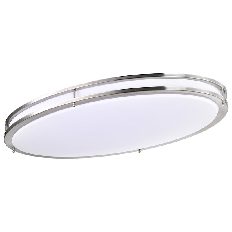 Nuvo Glamour 32in Oval LED Flush Mount | Transitional Brushed Nickel and Acrylic Shade | Hallway & Bathroom Ceiling Light | 32.5 x 18 x 4 | Model 62-1641