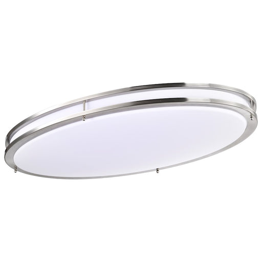 Nuvo Glamour 32in Oval LED Flush Mount | Transitional Brushed Nickel and Acrylic Shade | Hallway & Bathroom Ceiling Light | 32.5 x 18 x 4 | Model 62-1641