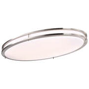 Nuvo Glamour 32in Oval LED Flush Mount | Transitional Brushed Nickel and Acrylic Shade | Hallway & Bathroom Ceiling Light | 32.5 x 18 x 4 | Model 62-1641