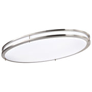 Nuvo Glamour 32in Oval LED Flush Mount | Transitional Brushed Nickel and Acrylic Shade | Hallway & Bathroom Ceiling Light | 32.5 x 18 x 4 | Model 62-1641