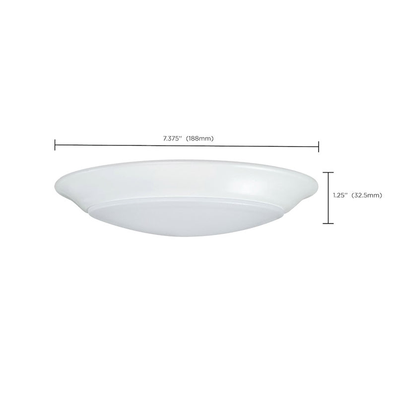 Nuvo Lighting 7in 6-Pack LED Disk Light Flush Mount | Transitional White | Closet, Kitchen & Bathroom | 7 x 7 x 1 in, 3000K, Dimmable | Model 62-1660