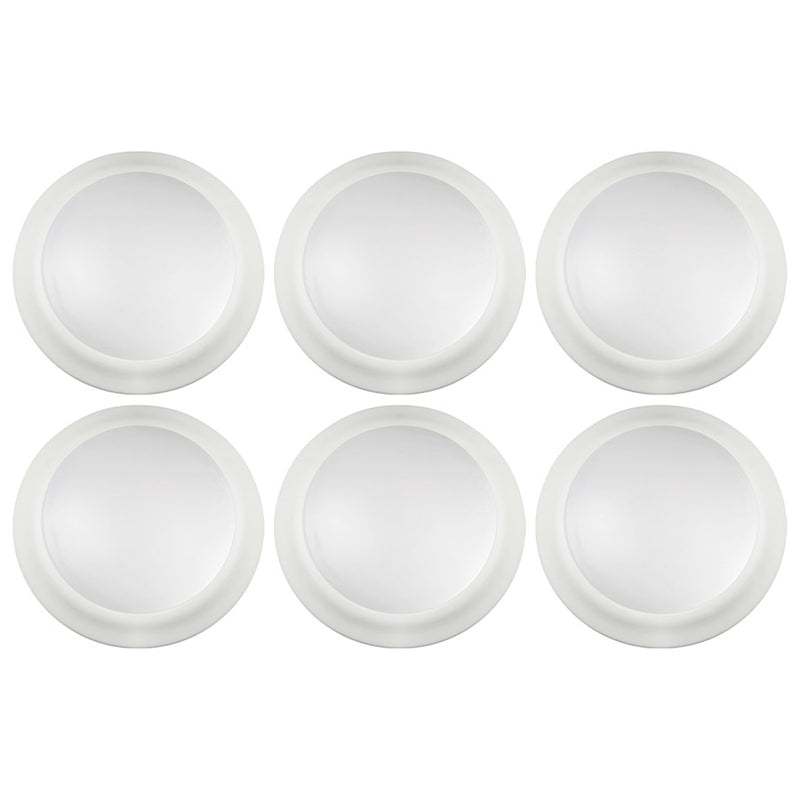 Nuvo Lighting 7in 6-Pack LED Disk Light Flush Mount | Transitional White | Closet, Kitchen & Bathroom | 7 x 7 x 1 in, 3000K, Dimmable | Model 62-1660