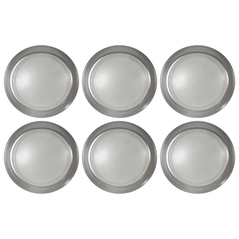 Nuvo Lighting 7in 6-Pack LED Disk Light Flush Mount | Transitional Brushed Nickel | Kitchen, Bathroom & Hallway | 7.4 x 7.4 x 1.28 in | Model 62-1662
