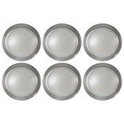 Nuvo Lighting 7in 6-Pack LED Disk Light Flush Mount | Brushed Nickel Transitional | Wet Location Bathroom & Utility Room | 7.4 x 7.4 x | Model 62-1663