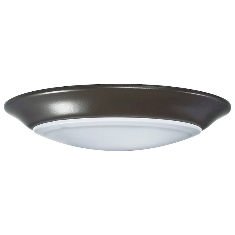 Nuvo Lighting 7in LED Disk Light | Transitional Bronze Flush Mount | Closet, Bathroom & Hallway | 7 x 7 x 1 in, 3K/4K/5K Selectable, Wet | Model 62-1666