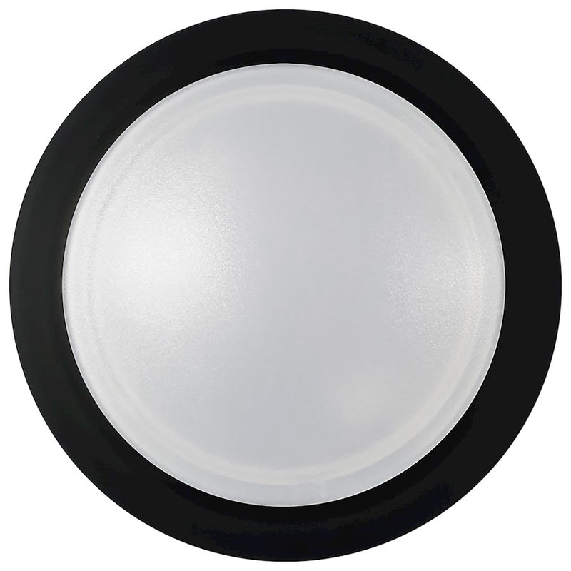 Nuvo Lighting 7in LED Disk Light Flush Mount | Transitional Black | Bathroom & Outdoor Wet Location | 7 x 7 x 1 in, 120V Dimmable | Model 62-1667