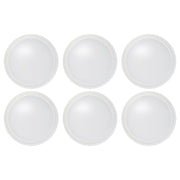 Nuvo Lighting 10in LED Disk Light 6-Pack | Transitional White Flush Mount | Wet Location Closet & Bathroom | 9.5 x 9.5 x 1.25 in, 3000K | Model 62-1670