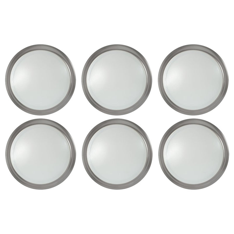 Nuvo Lighting 10in LED Disk Light 6-Pack | Brushed Nickel Flush Mount | Bathroom & Outdoor Wet Location | 9.5 x 9.5 x 1.25 in, 3000K | Model 62-1672