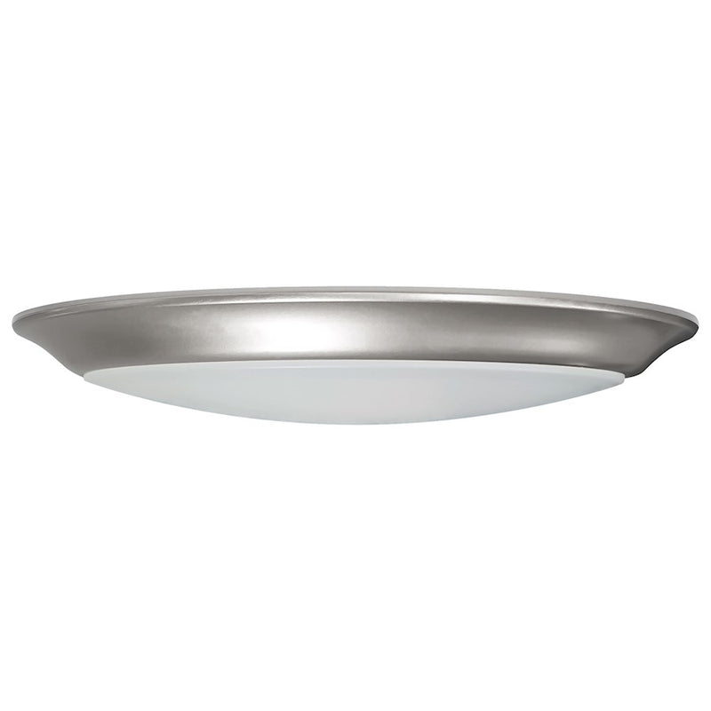 Nuvo Lighting 10in 6-Pack LED Disk Light | Transitional Brushed Nickel Flush Mount | Wet Location Indoor & Outdoor | 10 x 10 x 1.25 in | Model 62-1673