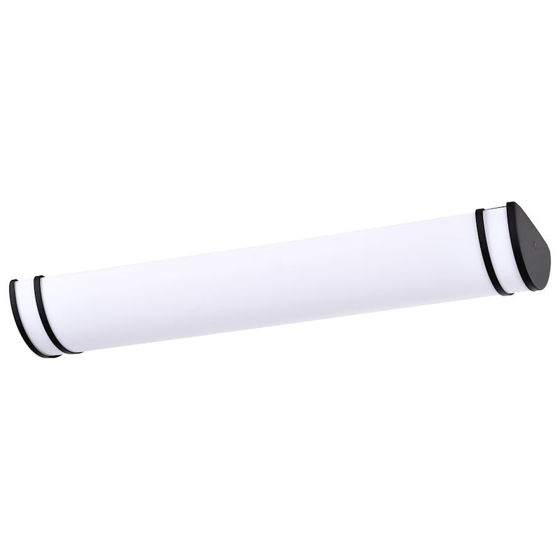 Nuvo Glamour 25in LED Vanity Light | Contemporary Matte Black and Acrylic Shade | Bathroom & Hallway | 25 x 3 x 5.5 in, Dimmable, Color | Model 62-1731