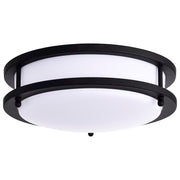 Nuvo Glamour 10in LED Flush Mount | Transitional Matte Black Acrylic Shade | Hallway & Bathroom Ceiling Light | 10 x 10 x 4 in, Dimmable | Model 62-1735