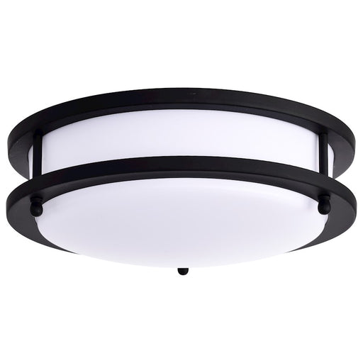 Nuvo Glamour 10in LED Flush Mount | Transitional Matte Black Acrylic Shade | Hallway & Bathroom Ceiling Light | 10 x 10 x 4 in, Dimmable | Model 62-1735
