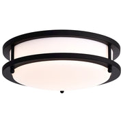 Nuvo Glamour 10in LED Flush Mount | Transitional Matte Black Acrylic Shade | Hallway & Bathroom Ceiling Light | 10 x 10 x 4 in, Dimmable | Model 62-1735