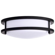 Nuvo Glamour 10in LED Flush Mount | Transitional Matte Black Acrylic Shade | Hallway & Bathroom Ceiling Light | 10 x 10 x 4 in, Dimmable | Model 62-1735
