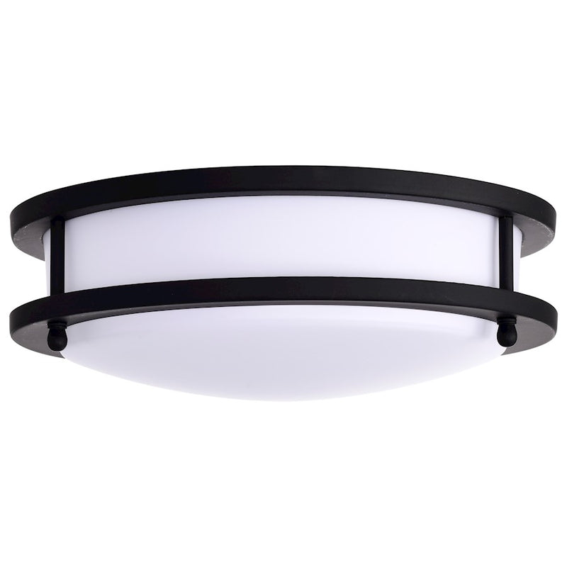 Nuvo Glamour 10in LED Flush Mount | Transitional Matte Black Acrylic Shade | Hallway & Bathroom Ceiling Light | 10 x 10 x 4 in, Dimmable | Model 62-1735
