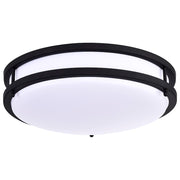 Nuvo Glamour 13in LED Flush Mount | Modern Matte Black and White Acrylic | Bathroom & Hallway Ceiling Light | 13 x 13 x 4 in, Selectable | Model 62-1736