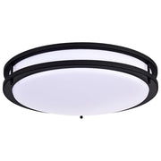 Nuvo Glamour 17in LED Flush Mount | Transitional Matte Black and Acrylic | Hallway & Bathroom Ceiling Light | 17 x 17 x 4 in, Dimmable | Model 62-1737