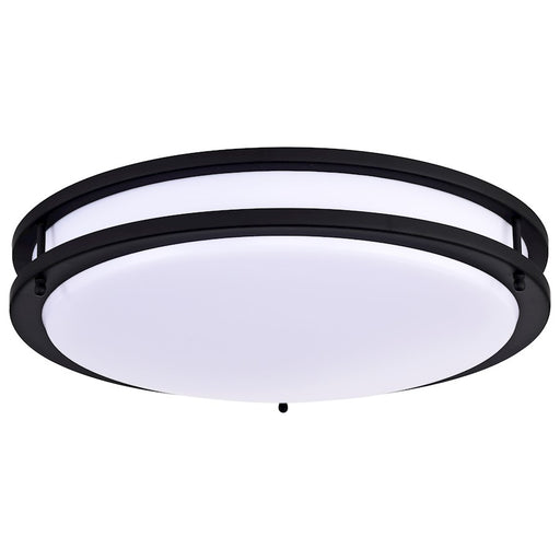 Nuvo Glamour 17in LED Flush Mount | Transitional Matte Black and Acrylic | Hallway & Bathroom Ceiling Light | 17 x 17 x 4 in, Dimmable | Model 62-1737
