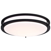 Nuvo Glamour 17in LED Flush Mount | Transitional Matte Black and Acrylic | Hallway & Bathroom Ceiling Light | 17 x 17 x 4 in, Dimmable | Model 62-1737