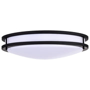 Nuvo Glamour 17in LED Flush Mount | Transitional Matte Black and Acrylic | Hallway & Bathroom Ceiling Light | 17 x 17 x 4 in, Dimmable | Model 62-1737