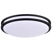 Nuvo Lighting Glamour 24in LED Flush Mount | Transitional Matte Black Acrylic | Hallway, Bathroom & Office | 24 x 24 x 4 in, 39W | Model 62-1738