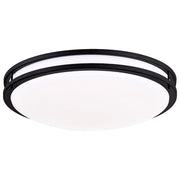 Nuvo Lighting Glamour 24in LED Flush Mount | Transitional Matte Black Acrylic | Hallway, Bathroom & Office | 24 x 24 x 4 in, 39W | Model 62-1738
