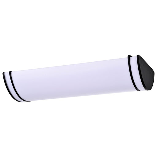 Nuvo Lighting Glamour 25in LED Linear Flush Mount | Contemporary Matte Black and Acrylic | Bathroom, Hallway & Office | 25 x 12 x 4.5 in | Model 62-1739