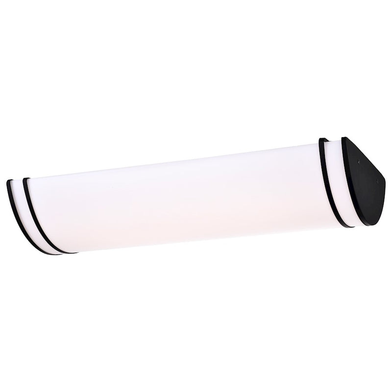 Nuvo Lighting Glamour 25in LED Linear Flush Mount | Contemporary Matte Black and Acrylic | Bathroom, Hallway & Office | 25 x 12 x 4.5 in | Model 62-1739