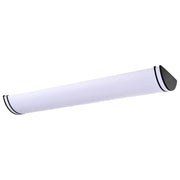 Nuvo Glamour 50in LED Linear Flush Mount | Contemporary Matte Black and Acrylic | Hallway, Bathroom & Office | 50 x 12 x 4.5 in | Model 62-1740