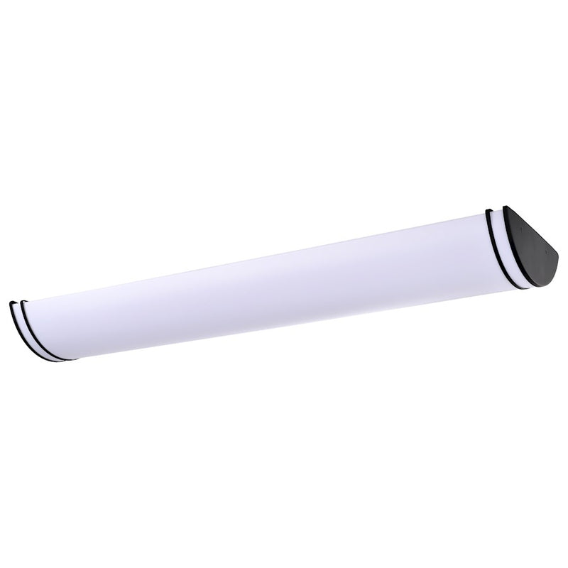 Nuvo Glamour 50in LED Linear Flush Mount | Contemporary Matte Black and Acrylic | Hallway, Bathroom & Office | 50 x 12 x 4.5 in | Model 62-1740