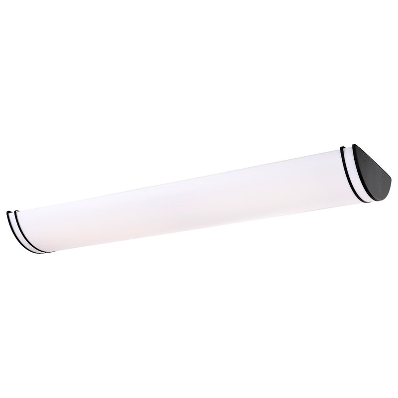 Nuvo Glamour 50in LED Linear Flush Mount | Contemporary Matte Black and Acrylic | Hallway, Bathroom & Office | 50 x 12 x 4.5 in | Model 62-1740