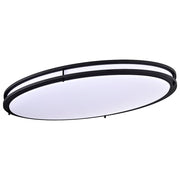 Nuvo Lighting Glamour 32in Oval LED Flush Mount | Transitional Matte Black and Acrylic Shade | Hallway & Bathroom | 32 x 18 x 4 in | Model 62-1741