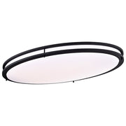 Nuvo Lighting Glamour 32in Oval LED Flush Mount | Transitional Matte Black and Acrylic Shade | Hallway & Bathroom | 32 x 18 x 4 in | Model 62-1741