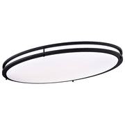 Nuvo Lighting Glamour 32in Oval LED Flush Mount | Transitional Matte Black and Acrylic Shade | Hallway & Bathroom | 32 x 18 x 4 in | Model 62-1741