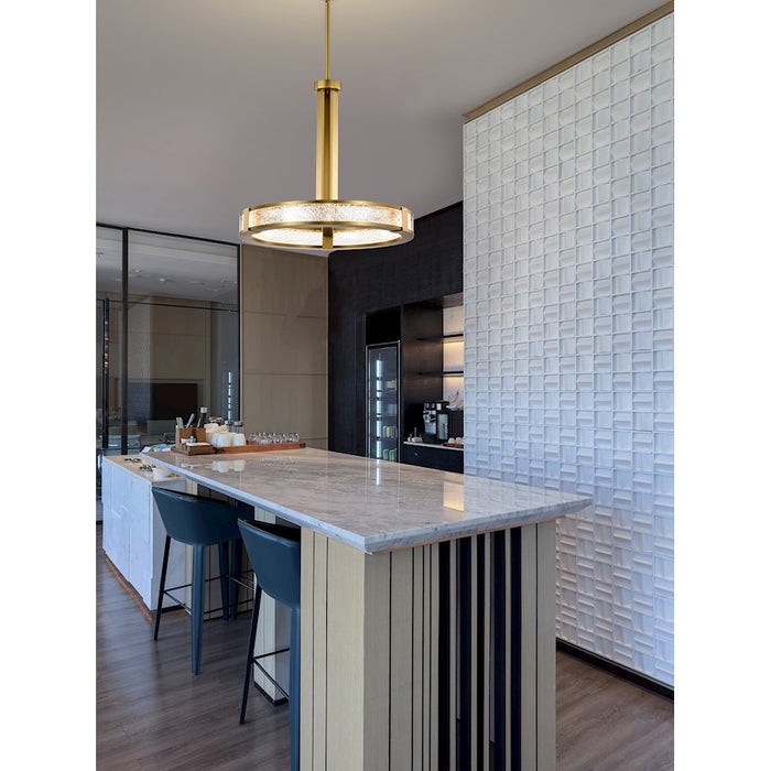 Nuvo Lighting Darrow 24" LED Pendant, Brass Acrylic Panels