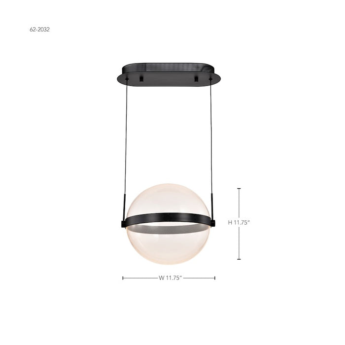 Nuvo Lighting Arvada 12" LED Pendant, Black Silk Screened Acrylic Lens