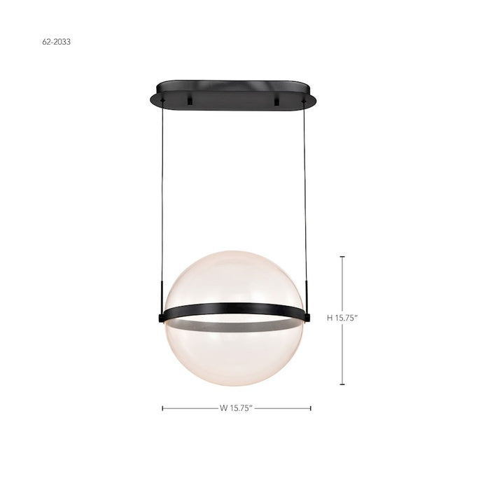 Nuvo Lighting Arvada 16" LED Pendant, Black Silk Screened Acrylic Lens