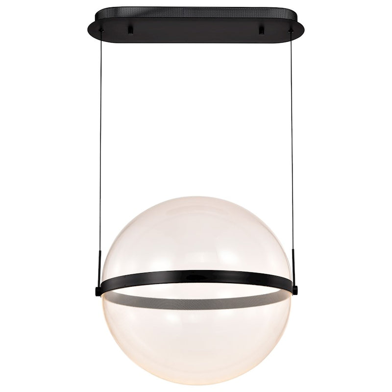Nuvo Lighting Arvada 20in 1-Light LED Pendant | Modern Matte Black Steel and Silk Screened Acrylic Lens | Kitchen Island & Dining Room | Model 62-2034