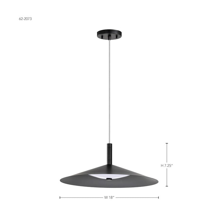 Nuvo Lighting Corrine 18" LED Pendant, Black 3K/4K/5K CCT Selectable