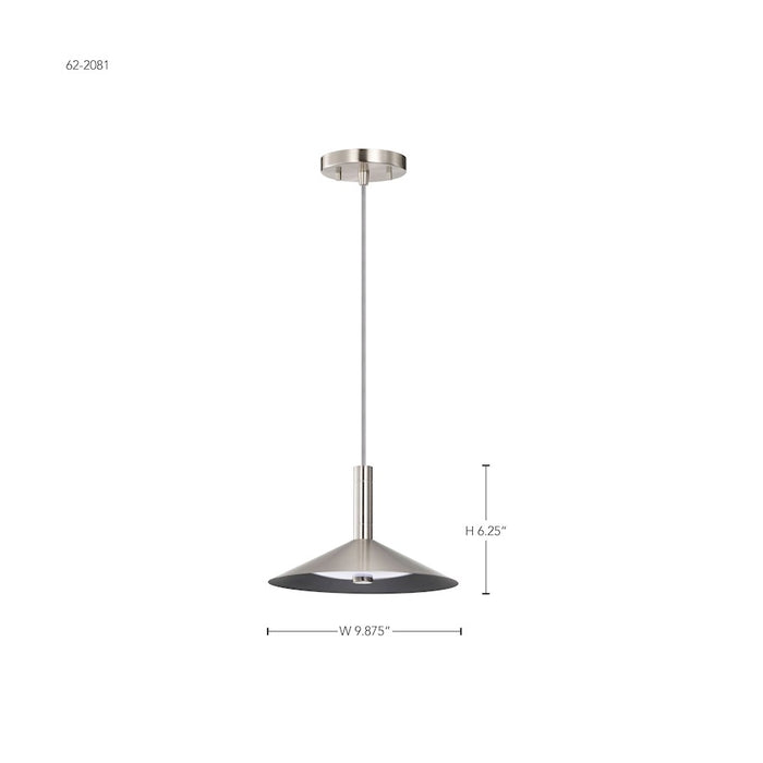 Nuvo Lighting Corrine 10" LED Pendant, Nickel 3K/4K/5K CCT Selectable