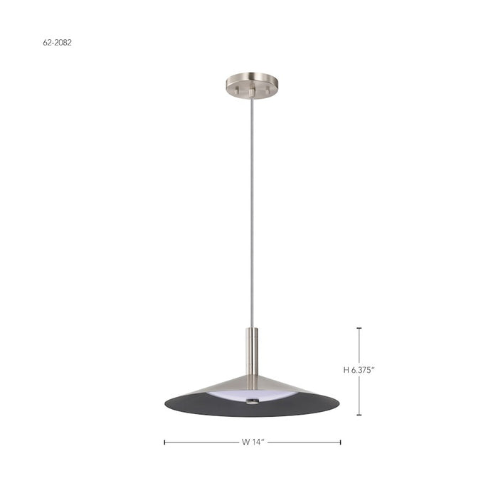 Nuvo Lighting Corrine 14" LED Pendant, Nickel 3K/4K/5K CCT Selectable