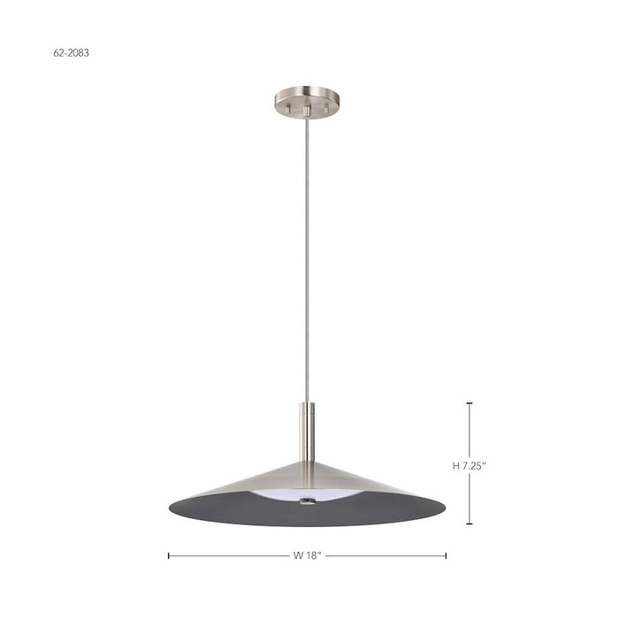 Nuvo Lighting Corrine 18" LED Pendant, Nickel 3K/4K/5K CCT Selectable