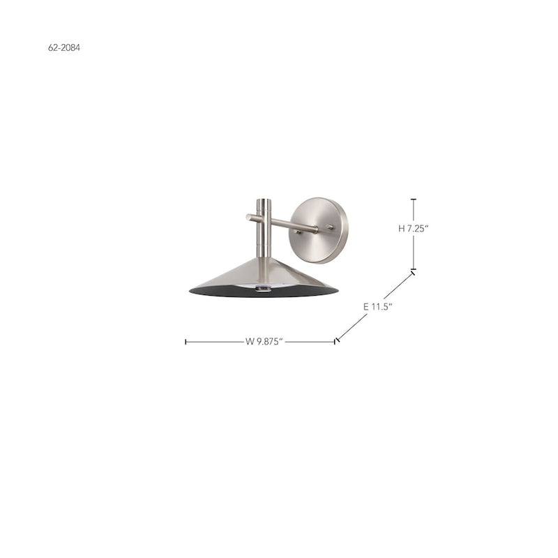 Nuvo Lighting Corrine 10" LED Wall Sconce, Nickel 3K/4K/5K CCT
