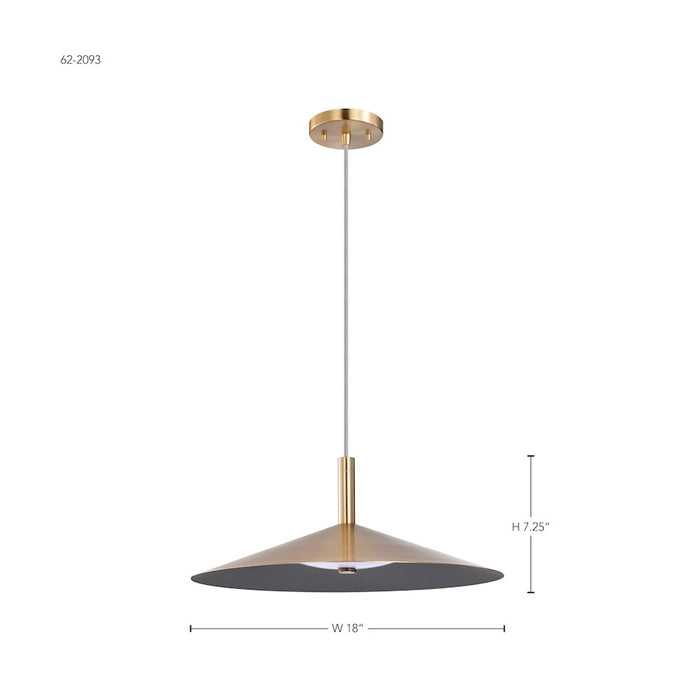 Nuvo Lighting Corrine 18" LED Pendant, Brass 3K/4K/5K CCT Selectable