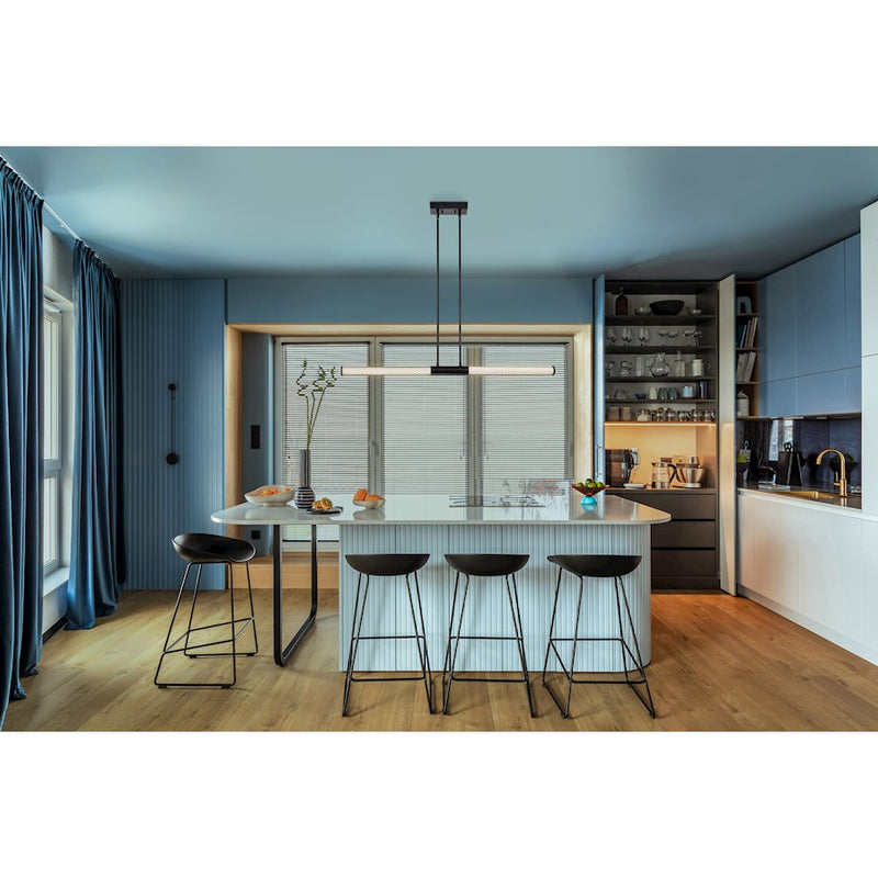 Nuvo Lighting Kingsport 44" LED Island Pendant, Black Acrylic Lens