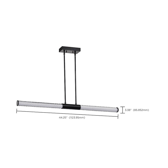 Nuvo Lighting Kingsport 44" LED Island Pendant, Black Acrylic Lens