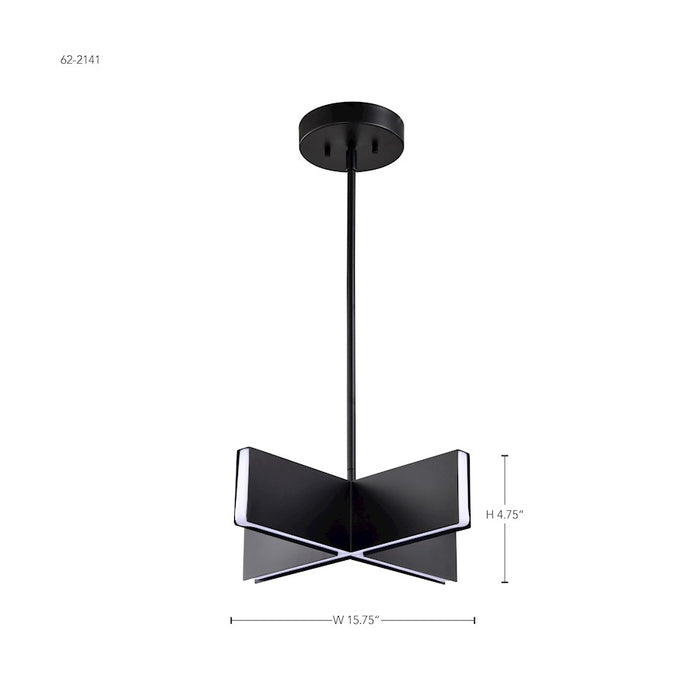 Nuvo Lighting Blaine 16" LED Pendant, Matte Black Acrylic Lens