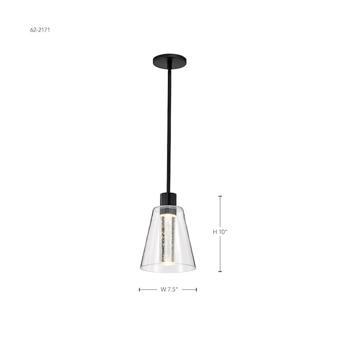 Nuvo Lighting Aura 7" LED Pendant, Black K9 Bubble Crystal 3000K CCT